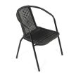 Scaun grădină, metal, plastic, negru, AZC-H1001 BK
