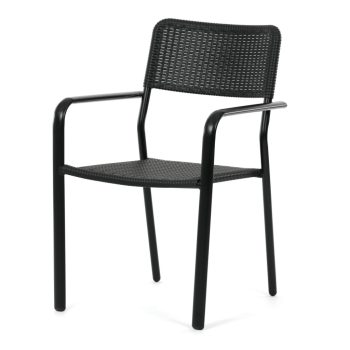 Scaun grădină, metal, plastic, negru, AZC-H1021 BK