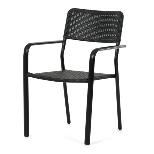 Scaun grădină, metal, plastic, negru, AZC-H1021 BK