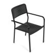 Scaun grădină, metal, plastic, negru, AZC-H1021 BK