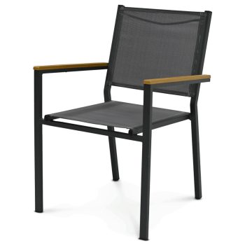 Scaun grădină, metal, șezut mesh, gri, AZC-L1303 GREY