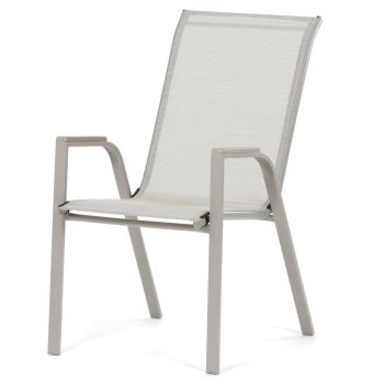 Scaun grădină, metal, mesh, bej, AZC-S1048 CRM