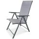 Scaun de grădină cu unghi reglabil, textilen gri, cadru metalic gri