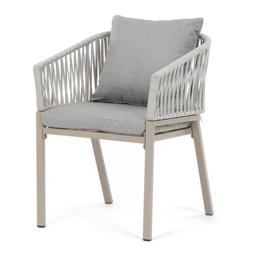 Scaun grădină, metal, poliratan, bej, AZC-S1430 CRM