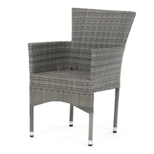 Scaun de grădină polyrattan gri, cadru metalic. AZC-S2118 GREY