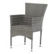 Scaun de grădină polyrattan gri, cadru metalic. AZC-S2118 GREY