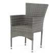 Scaun de grădină polyrattan gri, cadru metalic. AZC-S2118 GREY
