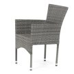 Scaun de grădină polyrattan gri, cadru metalic. AZC-S2118 GREY