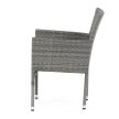 Scaun de grădină polyrattan gri, cadru metalic. AZC-S2118 GREY