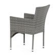Scaun de grădină polyrattan gri, cadru metalic. AZC-S2118 GREY