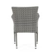 Scaun de grădină polyrattan gri, cadru metalic. AZC-S2118 GREY