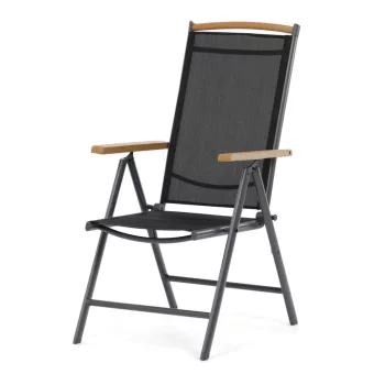 Scaun grădină, aluminiu, mesh, gri, AZC-W1408 GREY