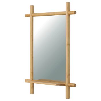 Oglindă de perete, bambus, natur, AZR-B027