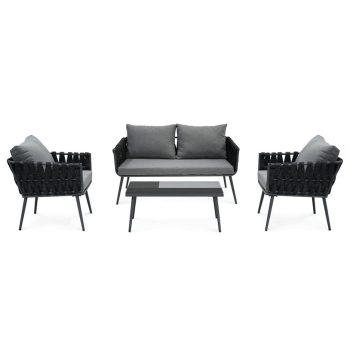 Set mobilier grădină, metal, gri, AZS-1604 GREY