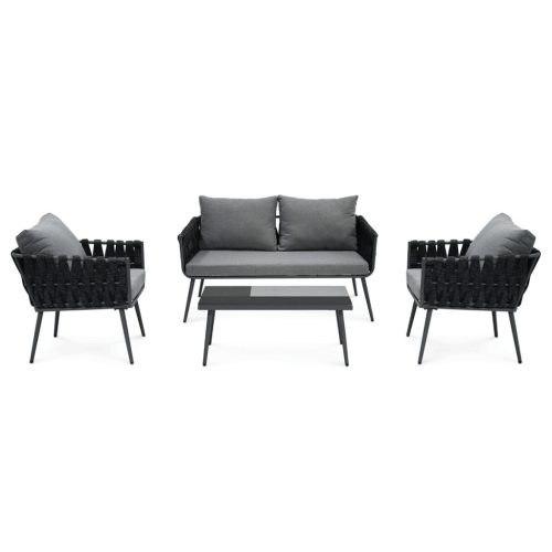 Set mobilier grădină, metal, gri, AZS-1604 GREY