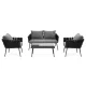Set mobilier grădină, metal, gri, AZS-1604 GREY