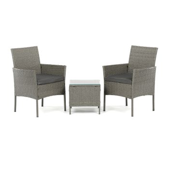 Set mobilier grădină 1+2, poliratan, gri, AZS-A1102 GREY