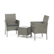 Set mobilier grădină 1+2, poliratan, gri, AZS-A1102 GREY