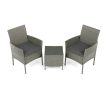 Set mobilier grădină 1+2, poliratan, gri, AZS-A1102 GREY