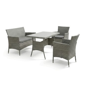   Set mobilier grădină 100x60x69 cm, poliratan, gri, AZS-A1442 GREY