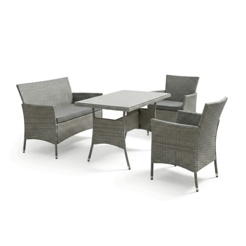 Set mobilier grădină 100x60x69 cm, poliratan, gri, AZS-A1442 GREY
