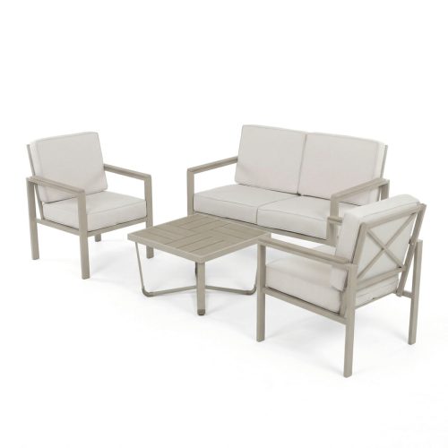 Set mobilier grădină, metal, bej, AZS-B1405 CRM