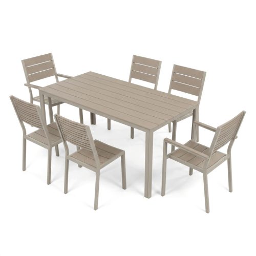 Set mobilier grădină 156x78x74 cm, polywood, bej, AZS-B1656 CRM