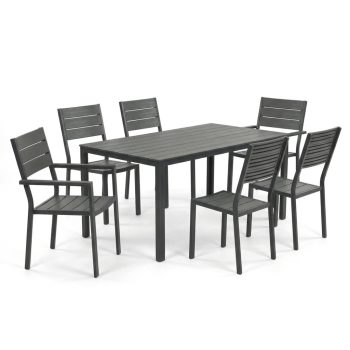   Set mobilier grădină 156x78x74 cm, polywood, gri, AZS-B1656 GREY