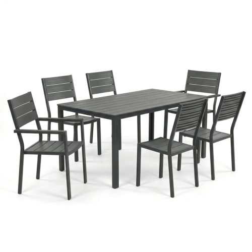Set mobilier grădină 156x78x74 cm, polywood, gri, AZS-B1656 GREY