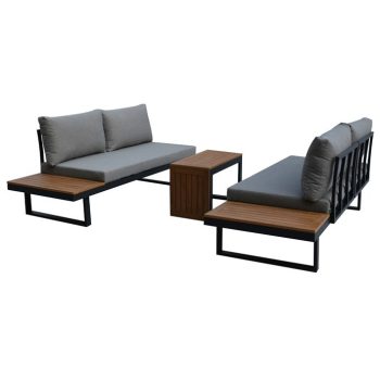 Set de Grădină, Aluminiu + Polywood, Gri. AZS-G1924 GREY