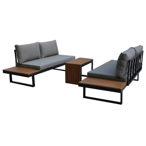 Set de Grădină, Aluminiu + Polywood, Gri. AZS-G1924 GREY