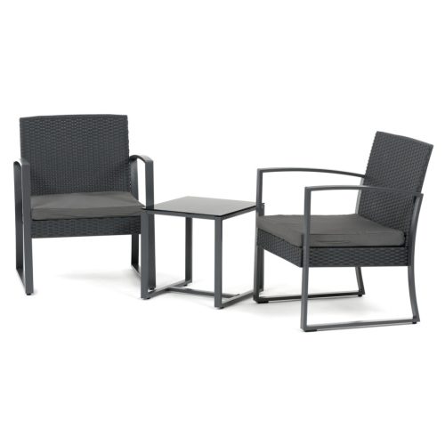 Set mobilier grădină 1+2, poliratan, gri, AZS-H1111 GREY