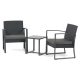 Set mobilier grădină 1+2, poliratan, gri, AZS-H1111 GREY