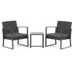 Set mobilier grădină 1+2, poliratan, gri, AZS-H1111 GREY