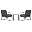 Set mobilier grădină 1+2, poliratan, gri, AZS-H1111 GREY