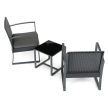 Set mobilier grădină 1+2, poliratan, gri, AZS-H1111 GREY
