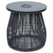 Set mobilier grădină 1+2, iluminare solară, metal, gri, AZS-L1314 GREY