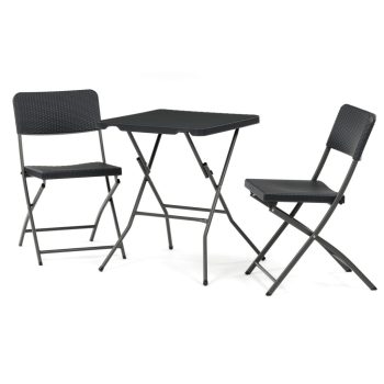 Set mobilier grădină 1+2, plastic, gri, AZS-L2161 GREY