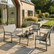 Set mobilier grădină, mesh, gri, AZS-S1212 GREY