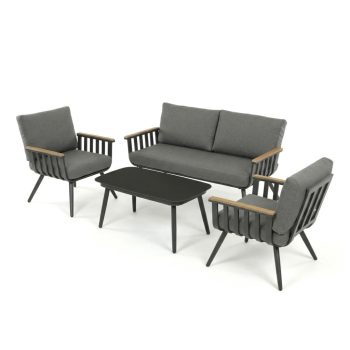 Set mobilier grădină, aluminiu, gri, AZS-S1921 GREY