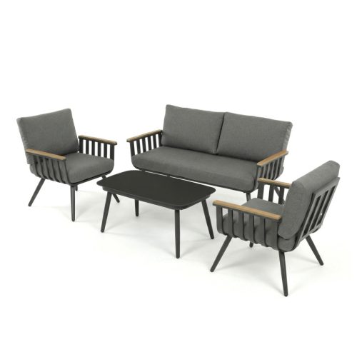 Set mobilier grădină, aluminiu, gri, AZS-S1921 GREY