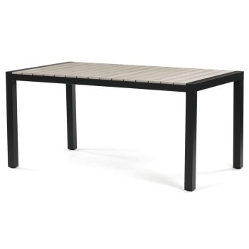  Masă grădină 160x90 cm, aluminiu, polywood, negru, AZT-S1514 BK