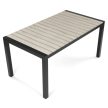 Masă grădină 160x90 cm, aluminiu, polywood, negru, AZT-S1514 BK