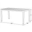 Masă grădină 160x90 cm, aluminiu, polywood, negru, AZT-S1514 BK