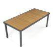 Masă grădină 190x90 cm, aluminiu, polywood, gri, AZT-W1408 GREY