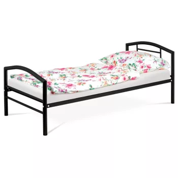 Pat de o persoană 94x207 cm, metal, negru, BED-1900 BK