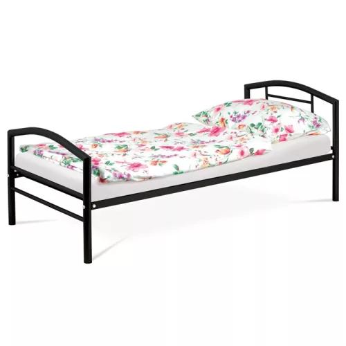 Pat de o persoană 94x207 cm, metal, negru, BED-1900 BK