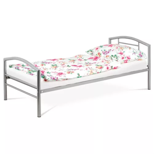 Pat metalic de o persoană 94×207 cm, argintiu. BED-1900 SIL