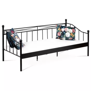   Pat metalic de o persoană 208×98 cm, culoare neagră. BED-1905 BK