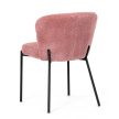 Scaun de dining cu tapițerie bouclé roz. CT‑W1077 PINK2